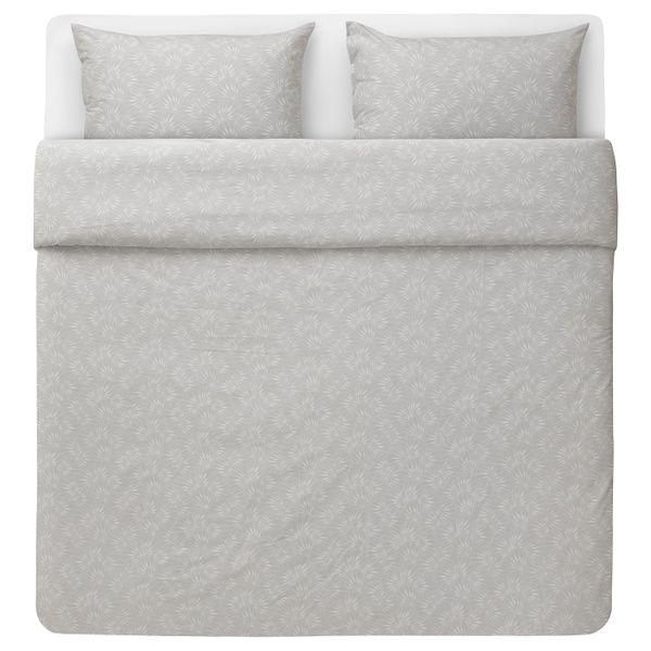 Пододеяльник и 2 наволочки, серый-белый 200x200/50x70 см IKEA KOLSTARR КОЛЬСТАРР 005.013.80 - схема-чертеж с размерами