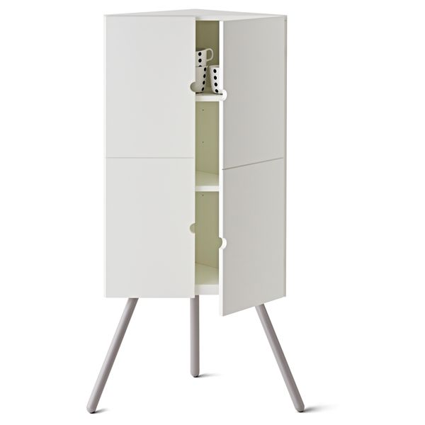 Шкаф угловой ИКЕА ПС 2014, белый, серый (52x110 см) - фото 2