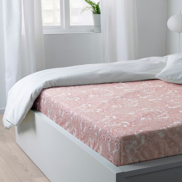 Простыня, белый, розовый 240x260 см IKEA ЙЭТТЕВАЛЛМО 904.366.01 - схема-чертеж с размерами