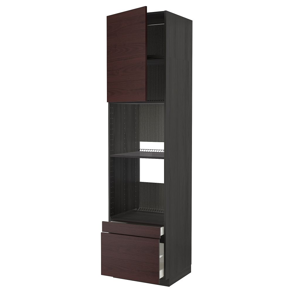 Высокий шкаф для духовки, комбинированный духовка + дверца, 2 ящика, 60x60x240 cm IKEA METOD МЕТОД, MAXIMERA МАКСИМЕРА - фото 1