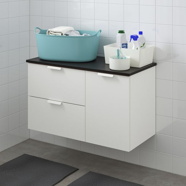 Шкаф под раковину с 3 ящиками, белый/антрацит 102x49x60 см IKEA ГОДМОРГОН / ТОЛКЕН 092.952.72 - фото 2