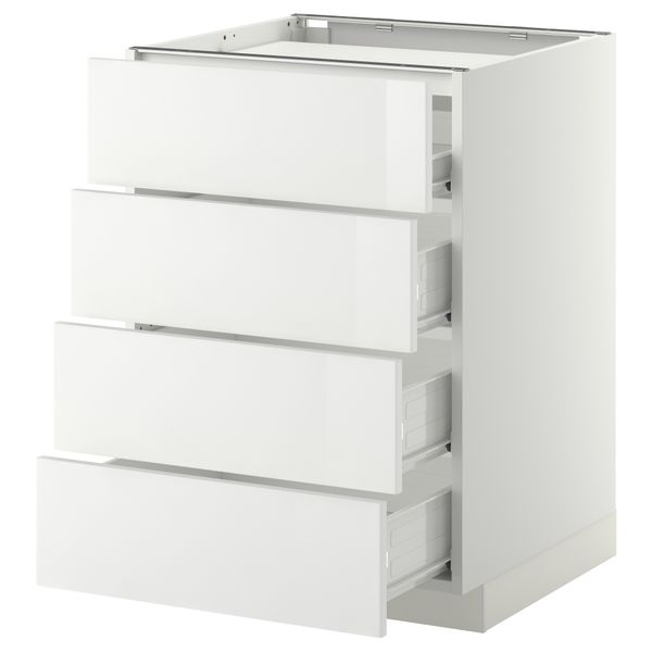 Напольный шкаф, 4 фронтальных панели, 4 ящика МЕТОД / ФОРВАРА, белый, Рингульт белый - фото 1