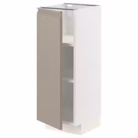 METOD Напольный шкаф с полками - белый/Upplöv матовый темно-бежевый 30x37 см