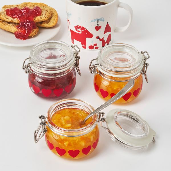 Банка с крышкой, прозрачное стекло, сердце, 13 сл IKEA ВИНТЕРФЕСТ 304.294.58 - схема-чертеж с размерами