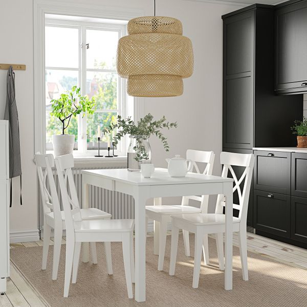Стол и 4 стула, белый/белый 80/120 см IKEA EKEDALEN ЭКЕДАЛЕН / INGOLF ИНГОЛЬФ 294.829.70 - фото 2