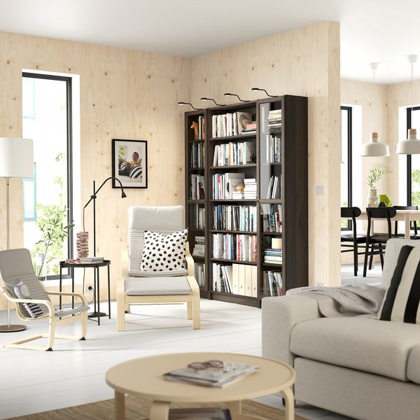 Стеллаж комбинация, стекло дверцы IKEA BILLY БИЛЛИ, OXBERG ОКСБЕРГ 094.835.41 - фото 3