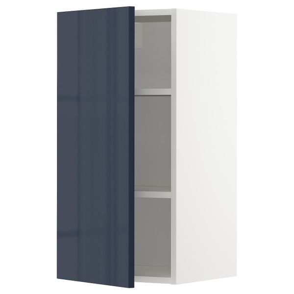 Шкаф навесной с полкой, белый/Ерста черно-синий 40x80 см IKEA METOD МЕТОД 692.755.63 - схема-чертеж с размерами