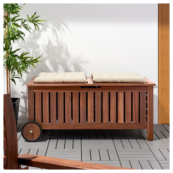 Садовая скамья с ящиком ЭПЛАРО, коричневая морилка коричневый (128x57 см) - фото 3