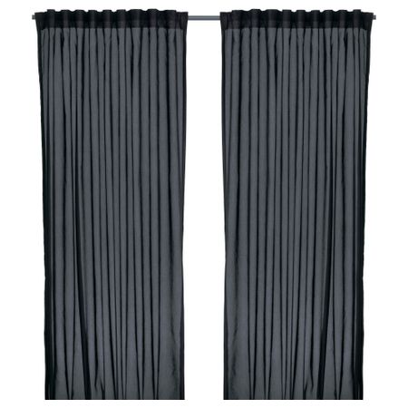 Гардины, 1 пара ВИВАН, черный (145x300 см)