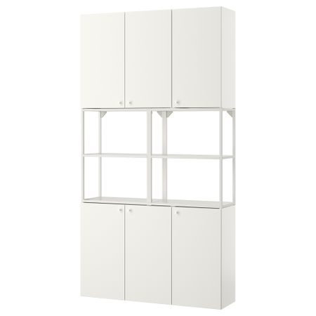Комбинация для хранения, белый, 120x32x225 см IKEA BEGIVENHET БЕГИВЕНХЕТ 493.314.47