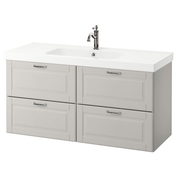 Шкаф для раковины с 4 ящик, 123x49x64 cm IKEA ODENSVIK ОДЕНСВИК, GODMORGON ГОДМОРГОН 692.472.40 - фото 1