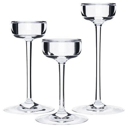 Набор подсвечников, 3штуки, прозрачное стекло IKEA БЛОМСТЭР 404.079.36