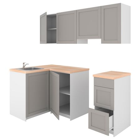 Кухня, серый 120x220x220 см IKEA KNOXHULT КНОКСХУЛЬТ 194.015.35