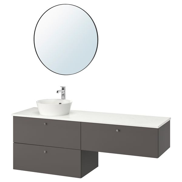 Комплект мебели для ванной, 6 предмета, 162x49x75 cm IKEA KATTEVIK КАТТЕВИК, GODMORGON ГОДМОРГОН, TOLKEN ТОЛКЕН 093.384.60 - фото 2