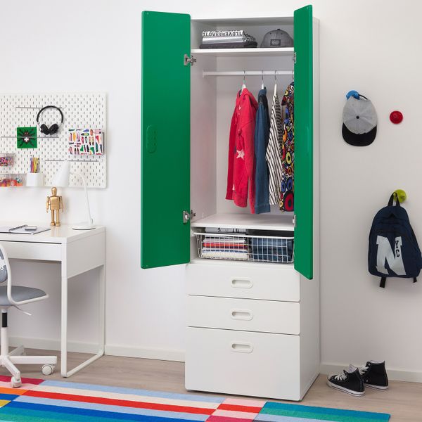 Шкаф платяной, белый/зеленый 60x50x192 см IKEA STUVA СТУВА / FRITIDS ФРИТИДС 992.660.29 - фото 3