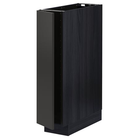 Напольный шкаф с полками, черный, Nickebo матовый антрацит, 20x60 см IKEA METOD МЕТОД 694.978.56