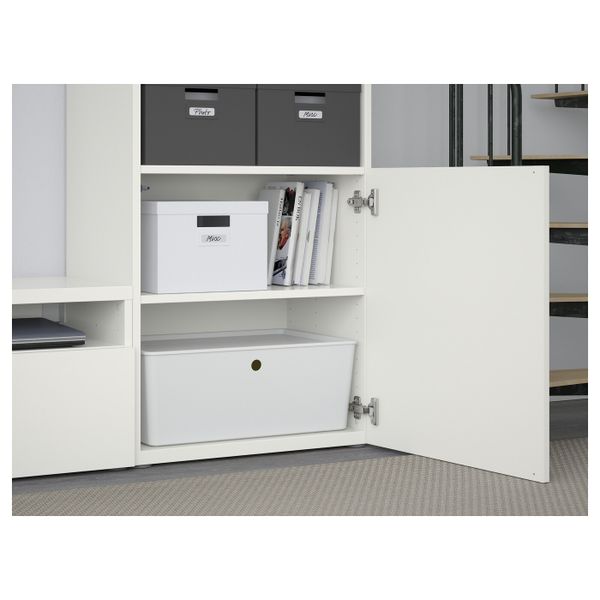 Шкаф для ТВ, комбинация, белый 240x42x193 см IKEA BESTÅ БЕСТО / LACK ЛАКК 993.987.46 - фото 3