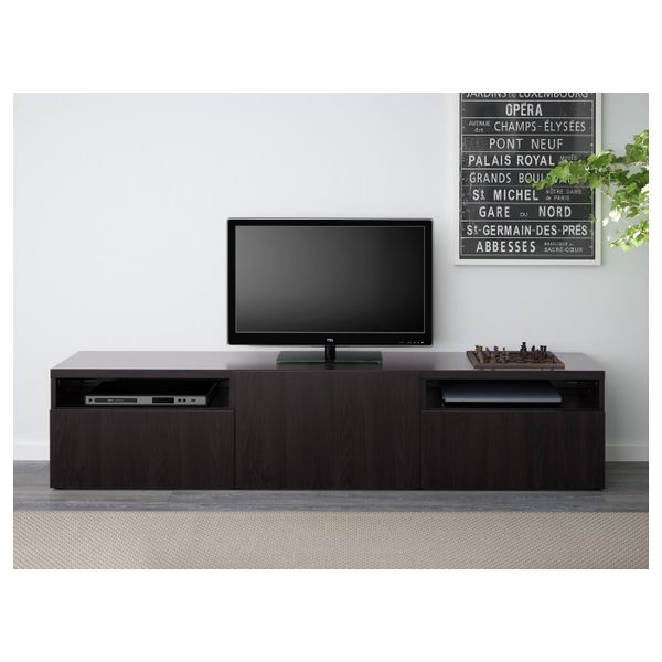 Тумба под ТВ, Лаппвикен черно-коричневый, 180x42x39 см IKEA БЕСТО 492.503.04 - фото 3