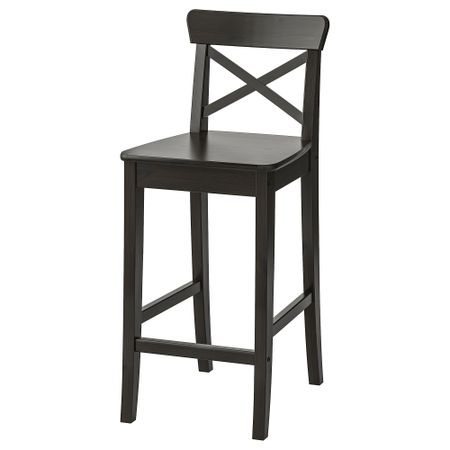 Стул барный, коричнево-чёрный, 63 см IKEA INGOLF ИНГОЛЬФLF ИНГОЛЬФ 402.485.13