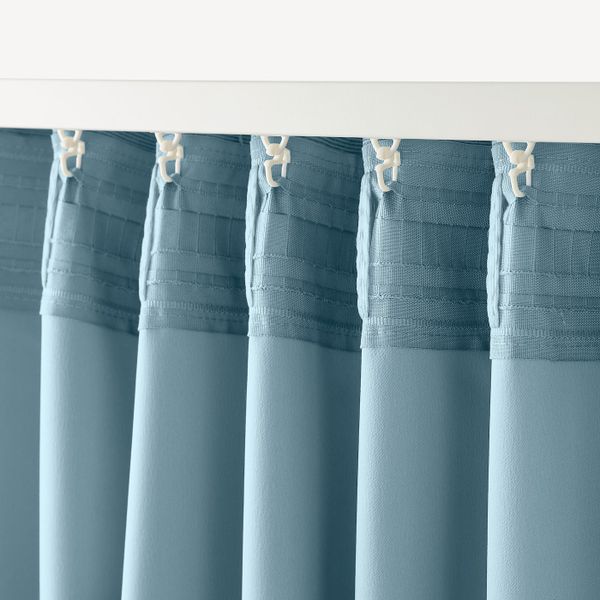 Затемняющие гардины, 2 шт., синий 145x300 см IKEA MARJUN МАРЬЮН 604.140.64 - фото 3