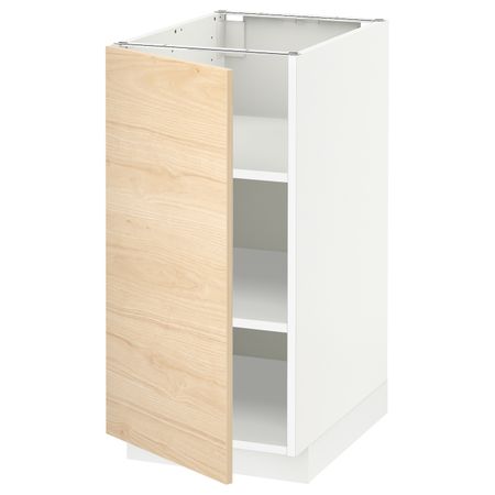 Напольный шкаф с полками, белый/Аскерсунд под светлый ясень 40x60 см IKEA METOD МЕТОД 092.185.23