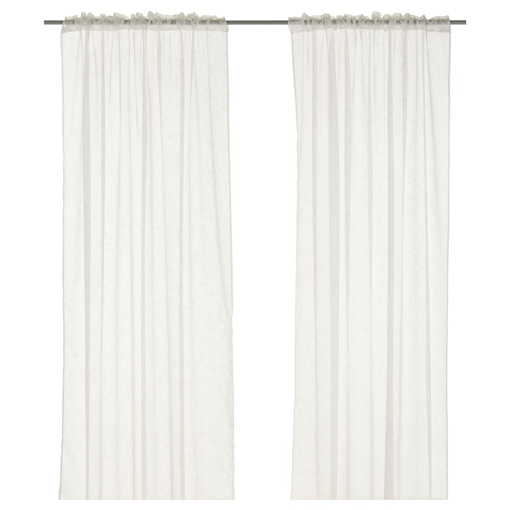 Гардины, 1 пара МОСИППА, белый (145x270 см) - схема-чертеж с размерами