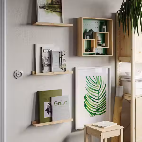 NORDHÄGG НОРДХЭГГ Полка для картин - сосна 45 см - схема-чертеж с размерами