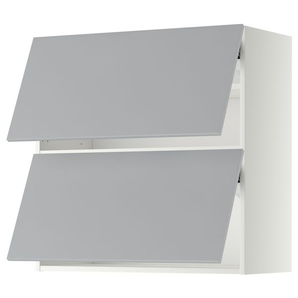 Навесной шкаф, 2 дверцы, горизонтальный МЕТОД, белый, Веддинге серый - схема-чертеж с размерами