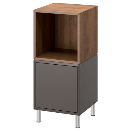 EKET Комбинация шкафов с ножками - темно-серый/под грецкий орех 35x35x80 см