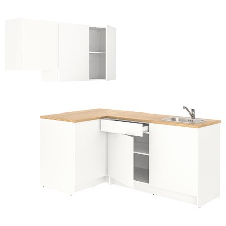Угловая кухня, 182x183x220 см, белый IKEA KNOXHULT КНОКСХУЛЬТ 493.884.05