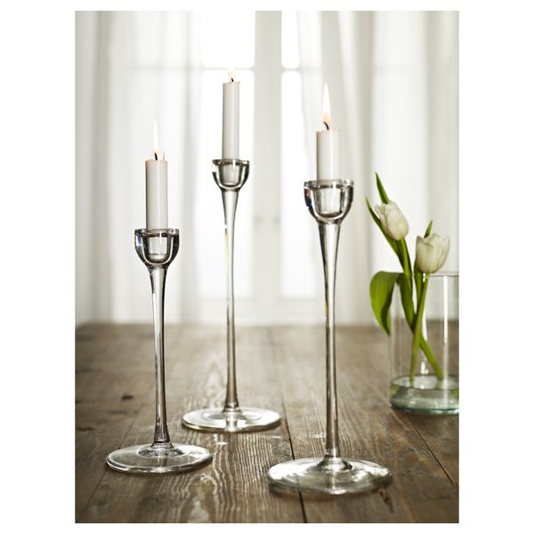 Набор подсвечников, 3 штуки БЛОМСТЭР, прозрачное стекло - фото 4