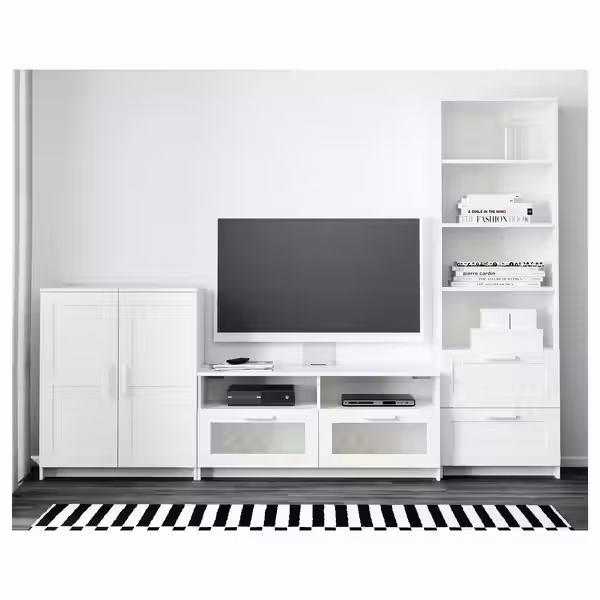 BRIMNES Шкаф для ТВ, комбинация - белый 258x41x190 см - фото 2