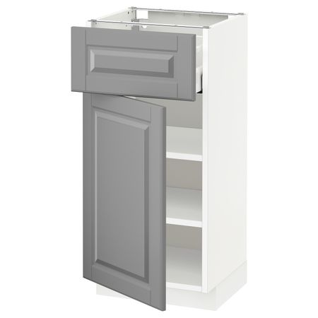 Напольный шкаф с ящиком/дверцей, белый/Будбин серый 40x37 см IKEA METOD МЕТОД / MAXIMERA МАКСИМЕРА 694.469.37