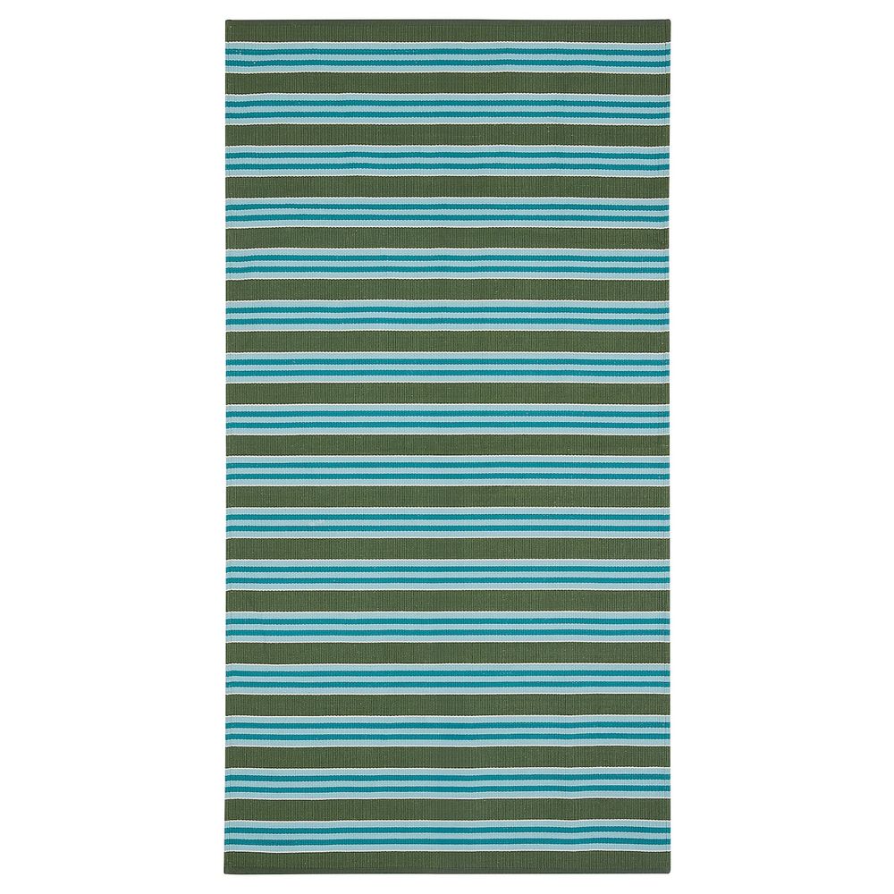 Ковер, безворсовый, в полоску бирюзовый/зеленый 80x150 см IKEA СОММАР 2020 404.651.01 - фото 1