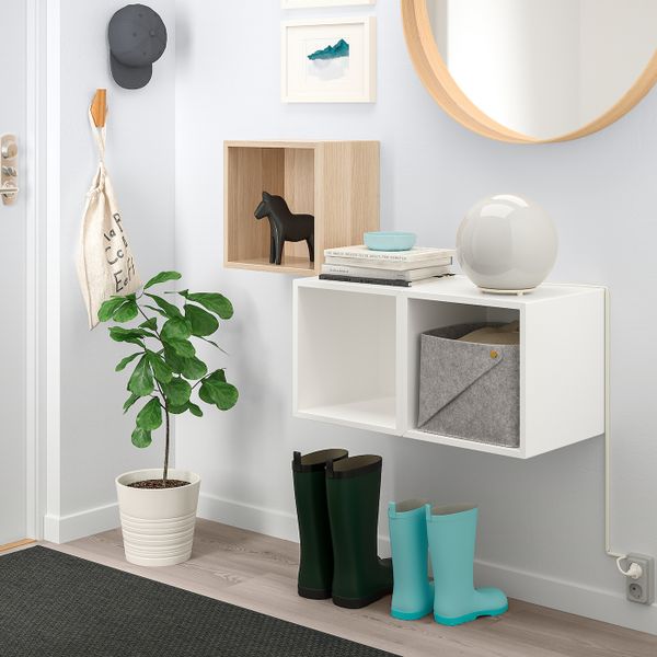 Комбинация настенных шкафов, под беленый дуб/белый 105x35x70 см IKEA EKET ЭКЕТ 992.863.53 - фото 2