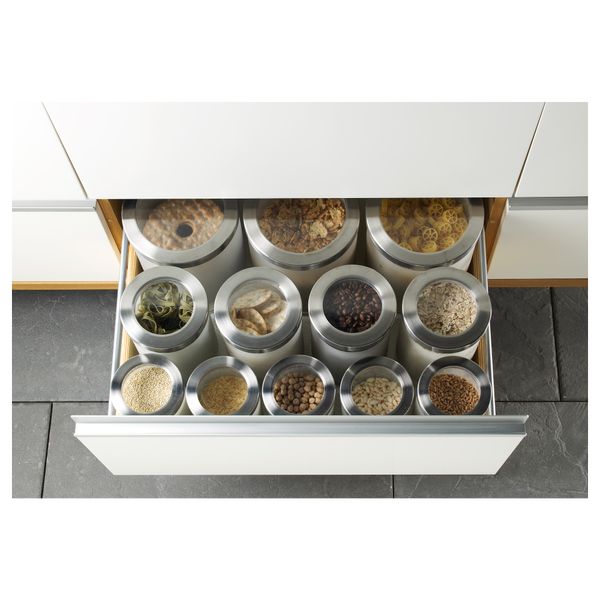 Банка с крышкой ДРОППАР, матовое стекло, нержавеющ сталь (0.9 л) - фото 3