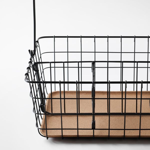 Проволочные корзина с ручкой, черный 36x27x15 см IKEA PLEJA ПЛЕЙА 103.643.06 - фото 4