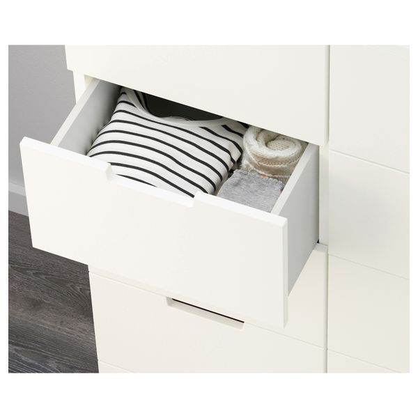 Комод с 15 ящиками НОРДЛИ, белый (120x120 см) - схема-чертеж с размерами