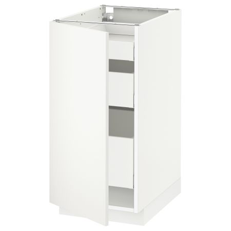 Напольный шкаф с 1 дверцей, 3 ящика МЕТОД / МАКСИМЕРА, белый, Хэггеби белый