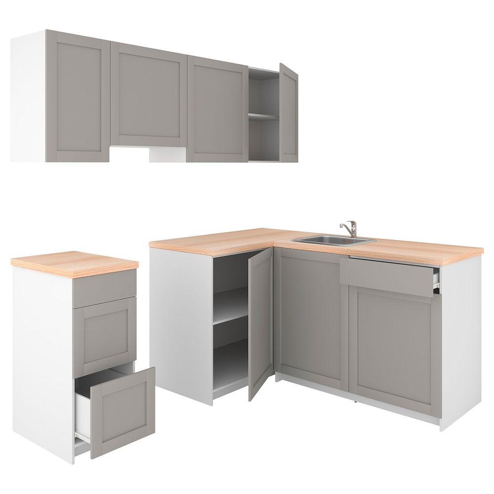 Кухня, серый 220x180x220 см IKEA KNOXHULT КНОКСХУЛЬТ 494.046.03 - фото 1