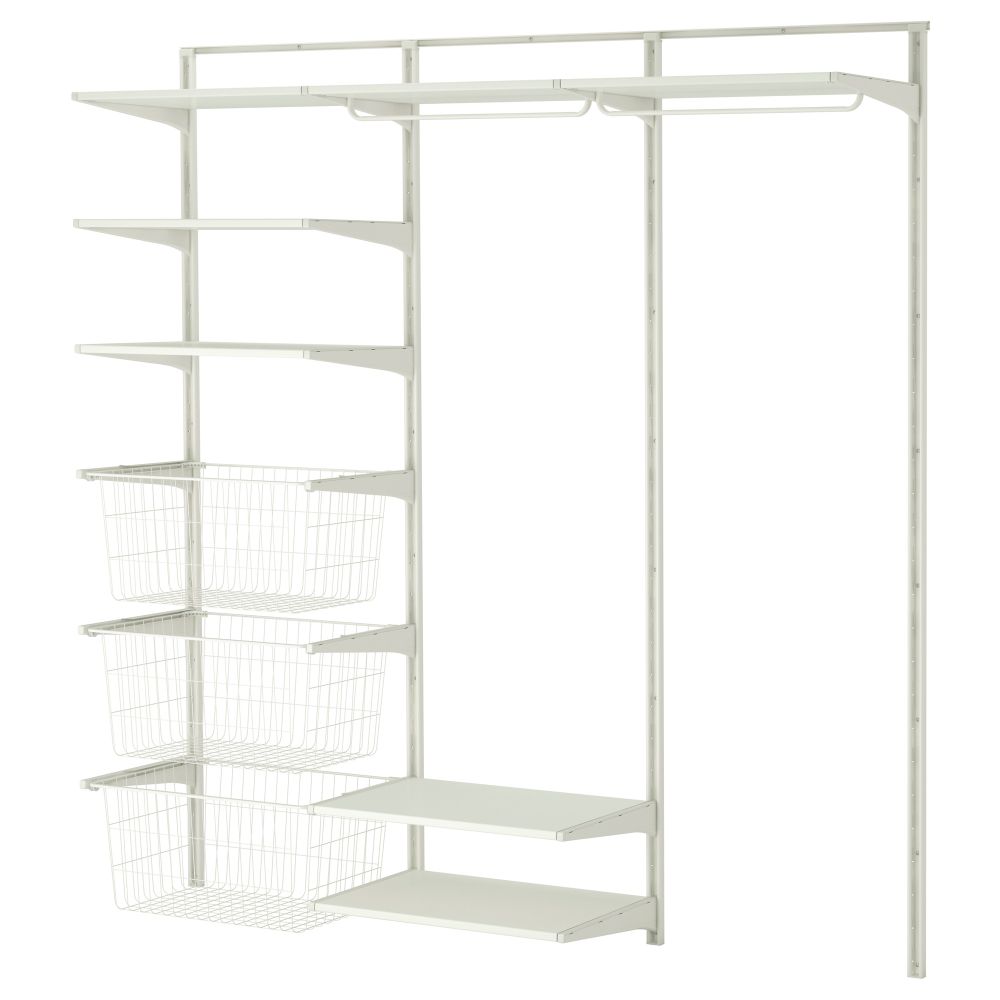 Настенная шина, полки, штанга АЛЬГОТ, белый (190x40x196 см) - фото 1