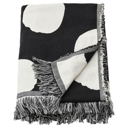 Плед, черный-белый, 130x170 см IKEA KLYNNETÅG 105.722.25