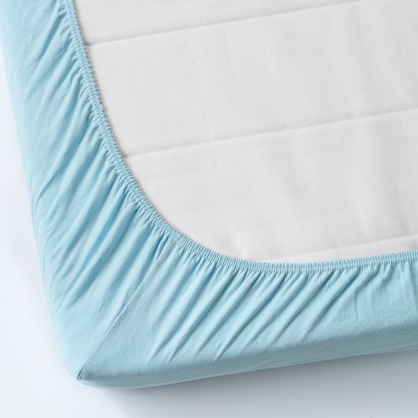 Натяжная простыня для кушетки, голубой 80x200 см IKEA ВОРВИАЛ 804.475.77 - фото 3