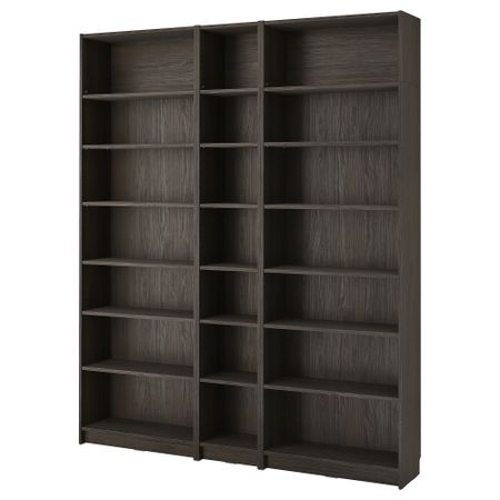 Стеллаж с дополнительными модулями, темно-коричневый под дуб, 200x28x237 см IKEA BILLY БИЛЛИ 094.835.36