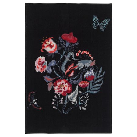 Ковер, короткий ворс, черный/разноцветный 60x90 см IKEA ЛОВНС 104.156.93