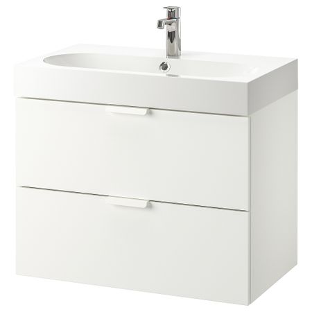 Шкаф для раковины с 2 ящиками, 80x48x68 cm IKEA BRÅVIKEN БРОВИКЕН, GODMORGON ГОДМОРГОН 392.924.08