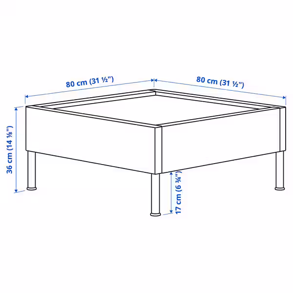 VITTSKÄR ВИТТСКЭР 1-местная секция модульного дивана - схема-чертеж с размерами