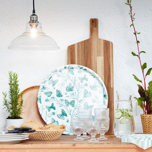 Поднос, орнамент «бабочка» 43 см IKEA МУСТИГХЕТ 804.513.19 - фото 2