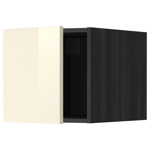Верхний шкаф МЕТОД, черный, Рингульт кремовый (40x40 см) - схема-чертеж с размерами