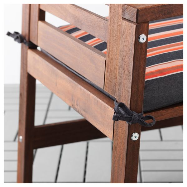 Подушка на садовый стул ЭКЕРОН, черный, полоска (50x50 см) - фото 4